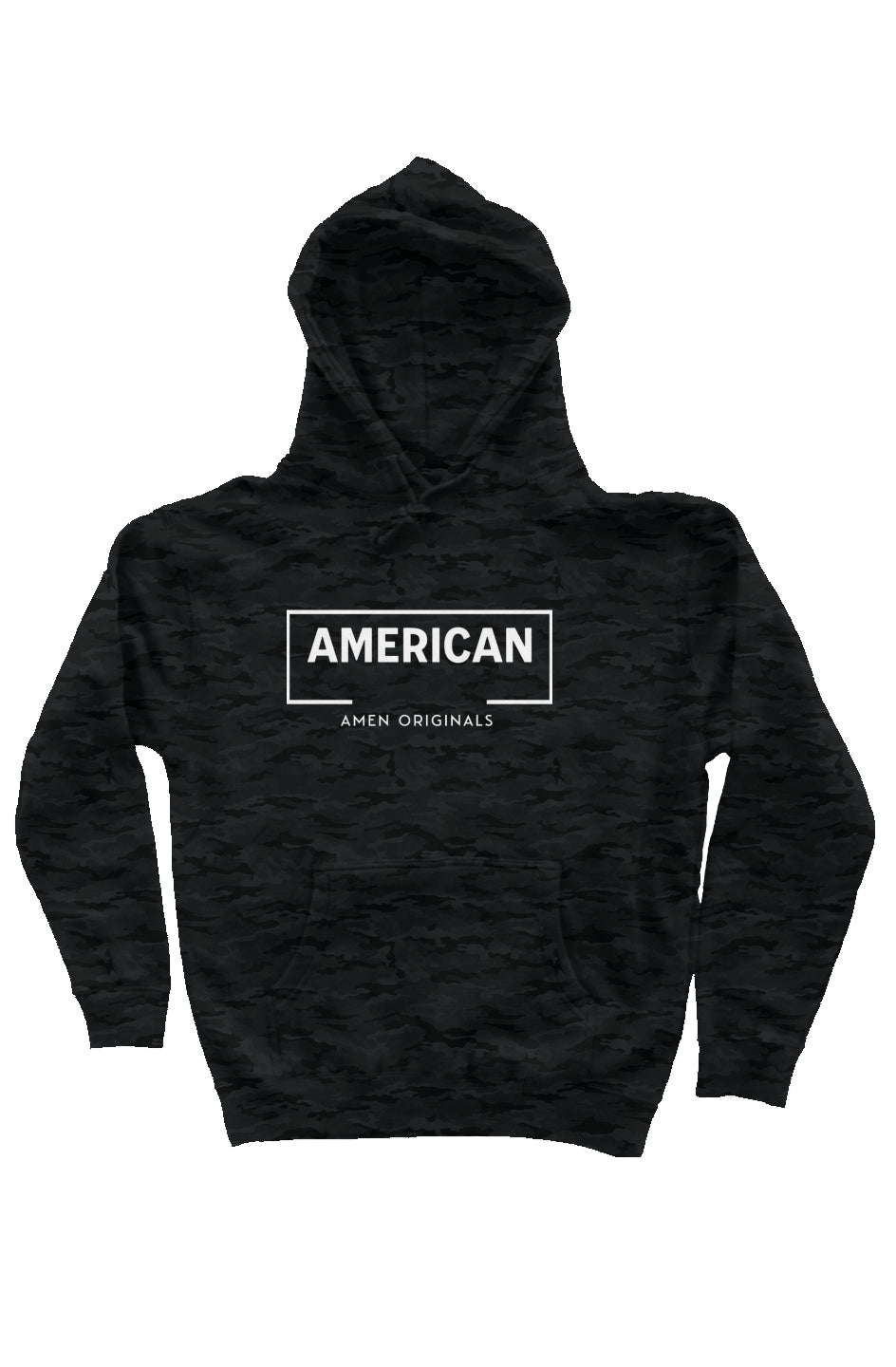 American Amen Originals Hoodie - Black Camo Heavy